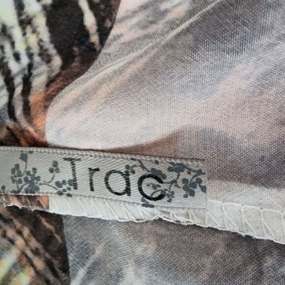 Trac Women's Peacock Design Beaded Detail Tunic Top Size XL - Picture 6 of 6